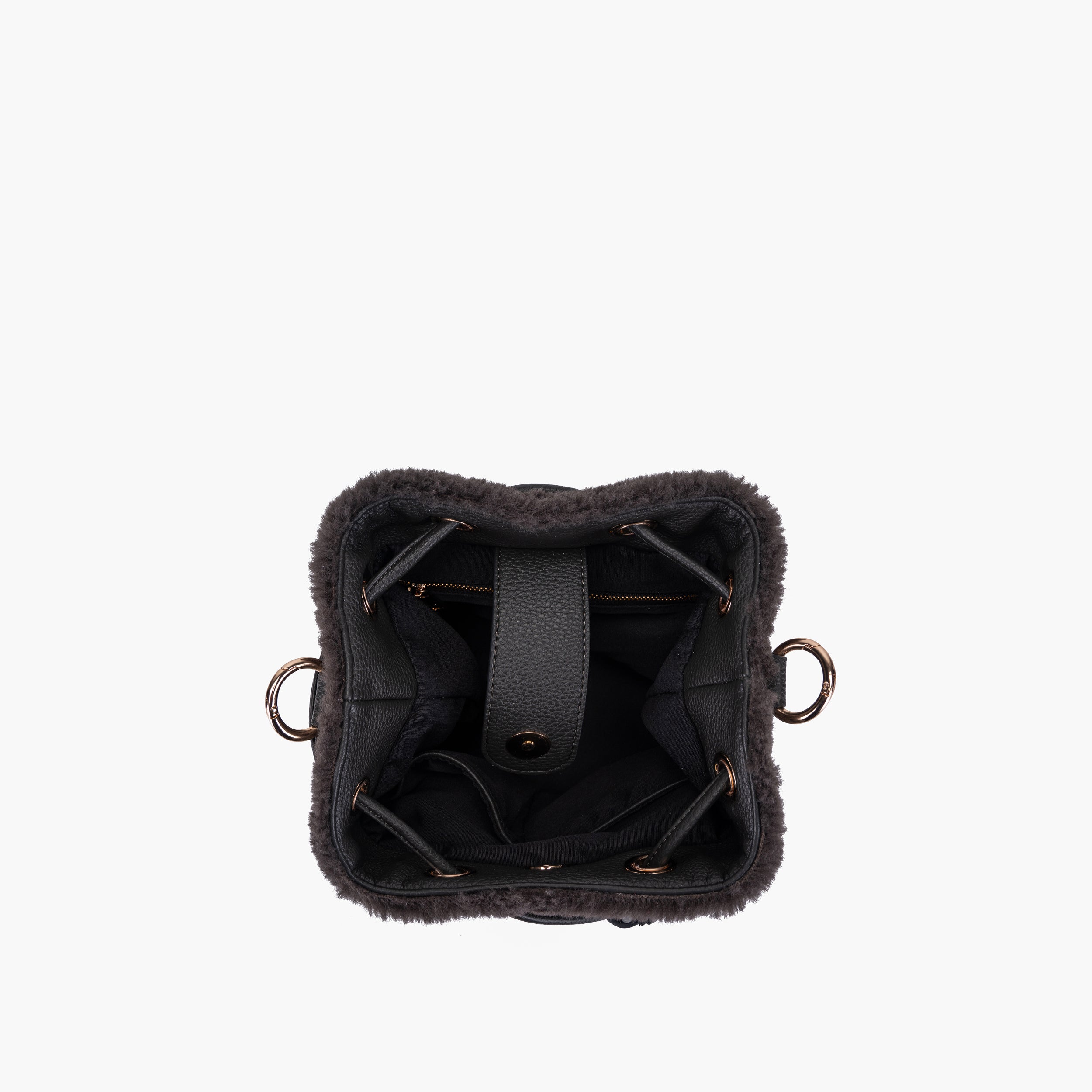 Secchiello Andromeda Fur Bucket Grigio – La Carrie | Eco-Fur & Borchie