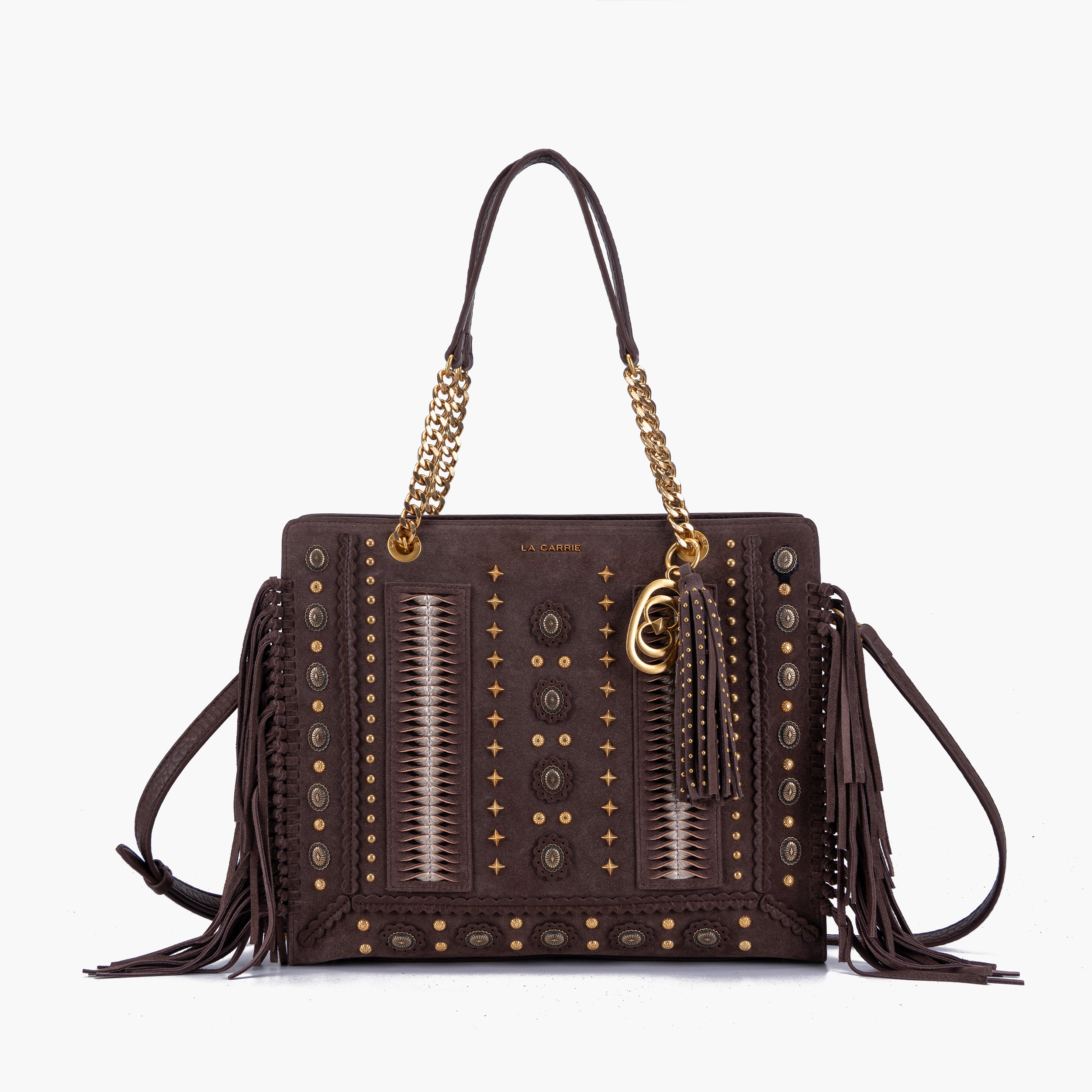 Shopping a spalla Marrone – La Carrie | Borchie, Frange & Zip