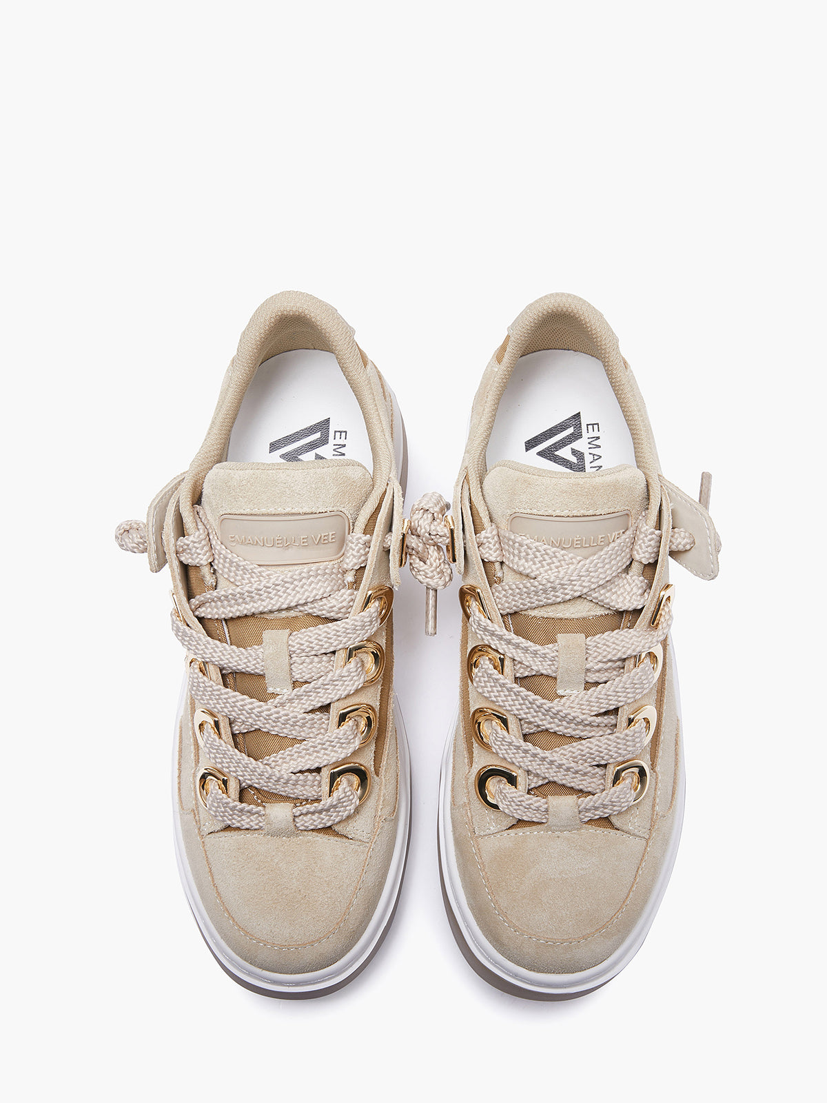 Sneaker in pelle scamosciata beige - Emanuelle Vee