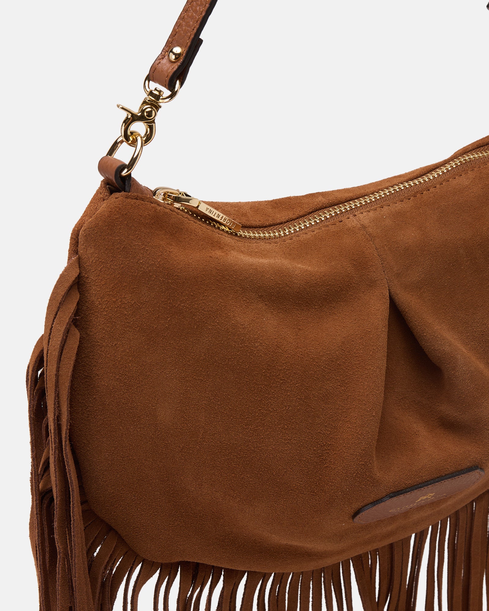 Cuoieria Fiorentina Emma Folk Mini Pouch – Secchiello in Suede con Frange