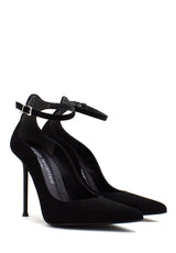 Décolleté nera Livia con cinturino Sergio Levantesi