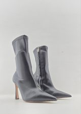 Tronchetto calzino in ecopelle stretch nera Bianca Di