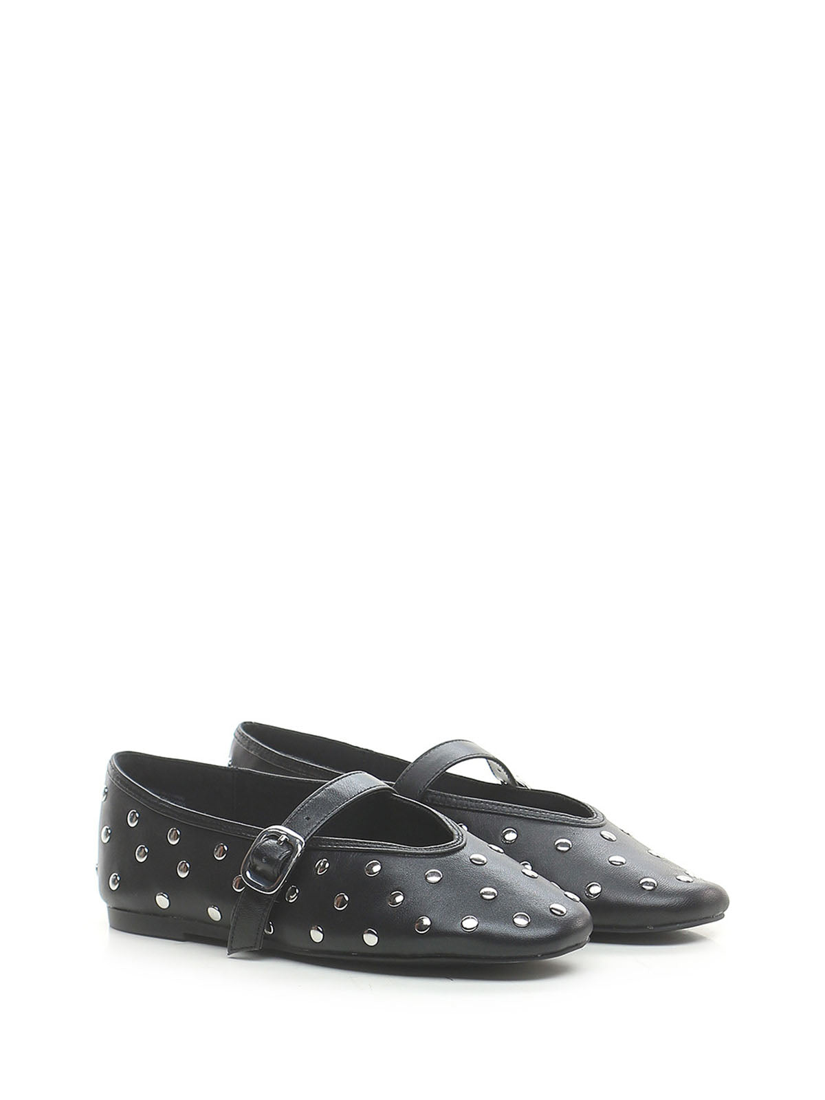 Ballerina in pelle nera con borchie in argento Steve Madden