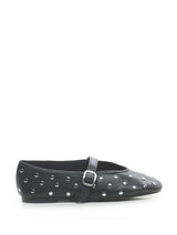 Ballerina in pelle nera con borchie in argento Steve Madden