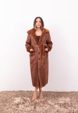 Cappotto Reversibile Raglan Toffee | Faux Suede e Pelliccia Sintetica Urbancode