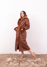 Cappotto Reversibile Raglan Toffee | Faux Suede e Pelliccia Sintetica Urbancode