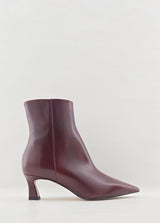 Tronchetto in pelle bordeaux, tacco comodo Bianca Di
