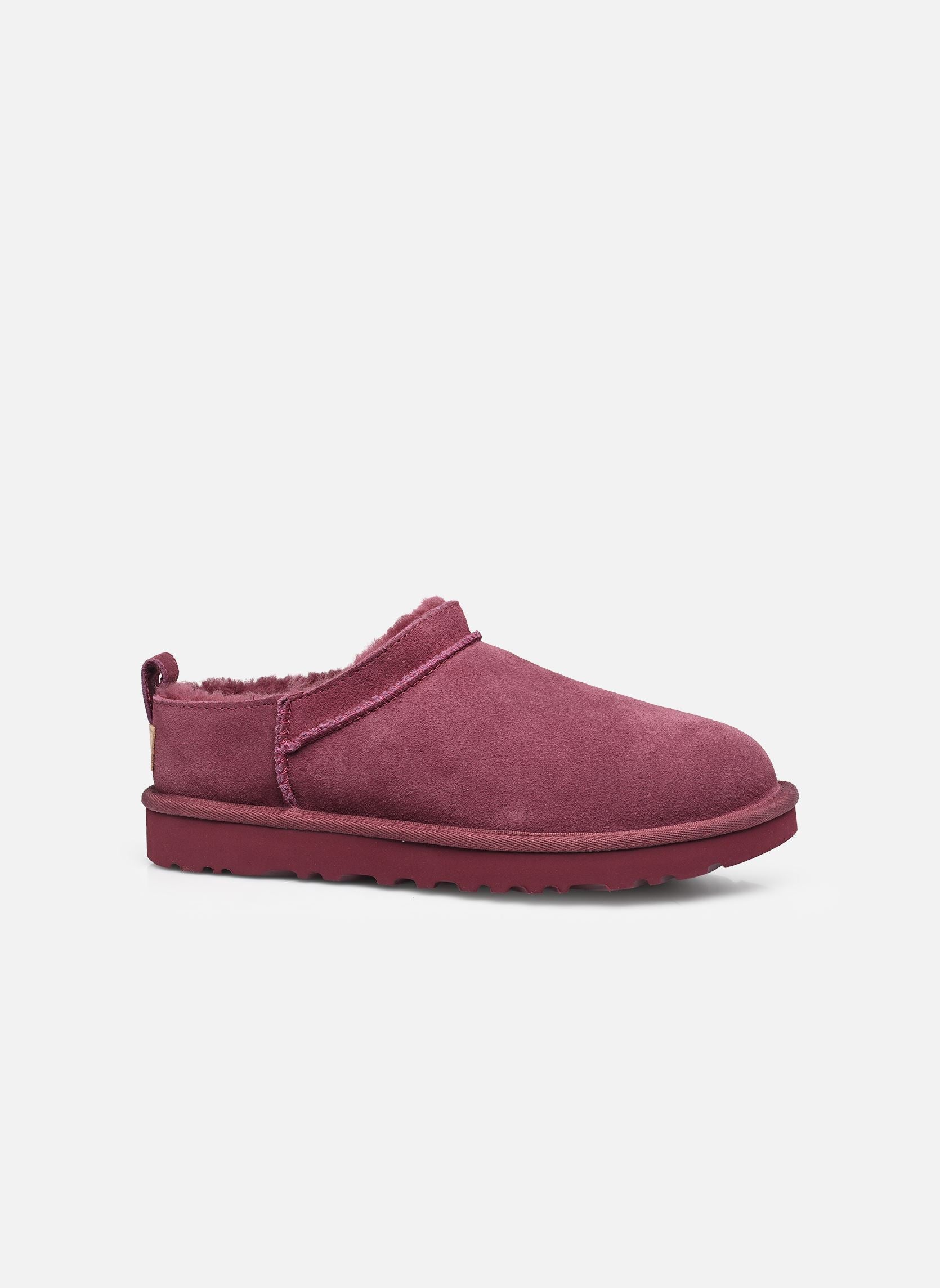 UGG Classic Micro Donna Bordeaux / Viola – Stivaletti Ultra Bassi in Camoscio e Vera Pelliccia di Montone