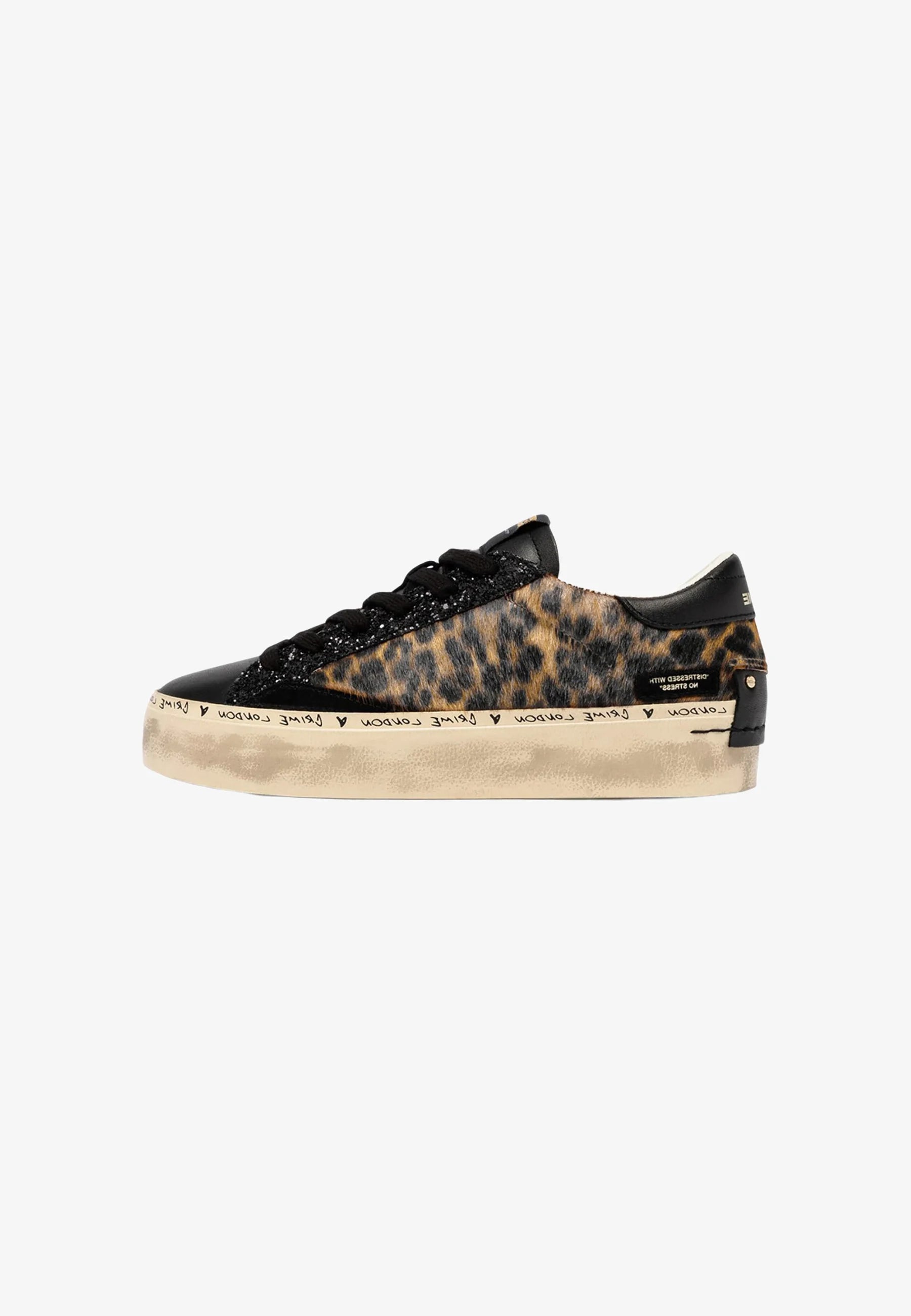 Sneakers Donna Crime London Distressed Platform Night Roar 23056AA9.68 – In Pelle Animalier con Dettagli Glitter