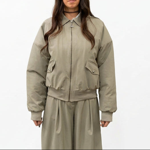 Bomber Donna Silence Limited Taupe in Nylon Tech – Giacca Tecnicolook Coordinata