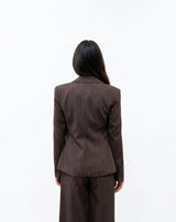 Blazer Donna Silence Limited Mono Raye GI5367COR – Giacca Sartoriale Monopetto Gessata con Revers a Lancia
