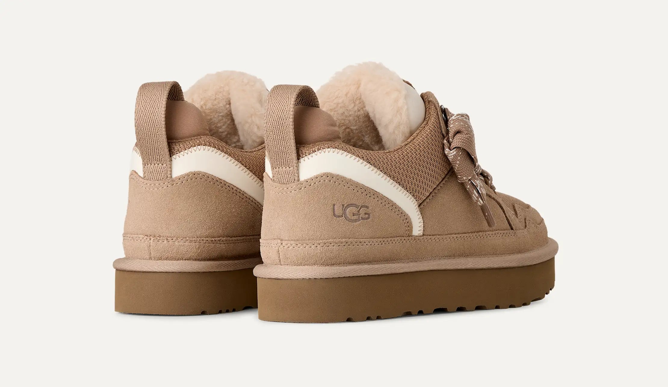 Sneakers Donna UGG Lowmel Sand in Camoscio e Mesh Riciclato – Scarpe Basse Chunky con Maxi Lacci e Fodera UGGplush