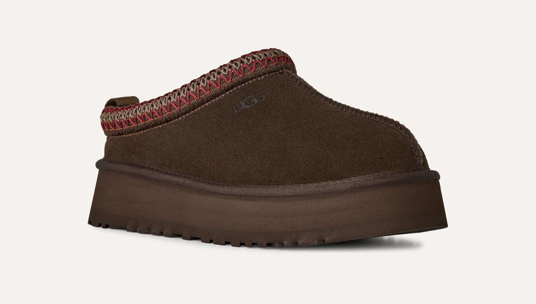 Ciabatte Sabot Donna UGG Tazz II Driftwood in Camoscio – Slipper Platform 4,4 cm foderate in Montone
