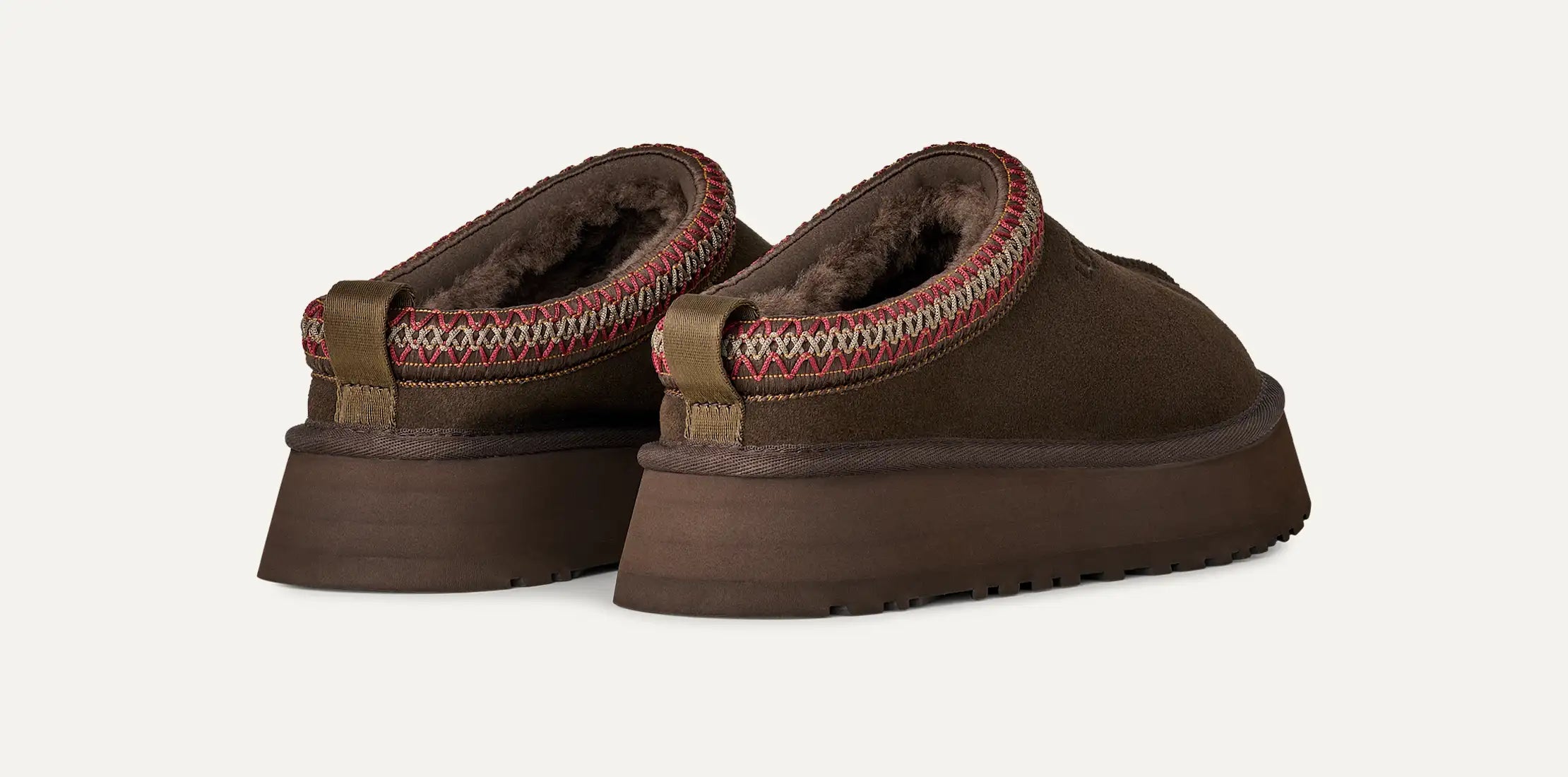 Ciabatte Sabot Donna UGG Tazz II Driftwood in Camoscio – Slipper Platform 4,4 cm foderate in Montone