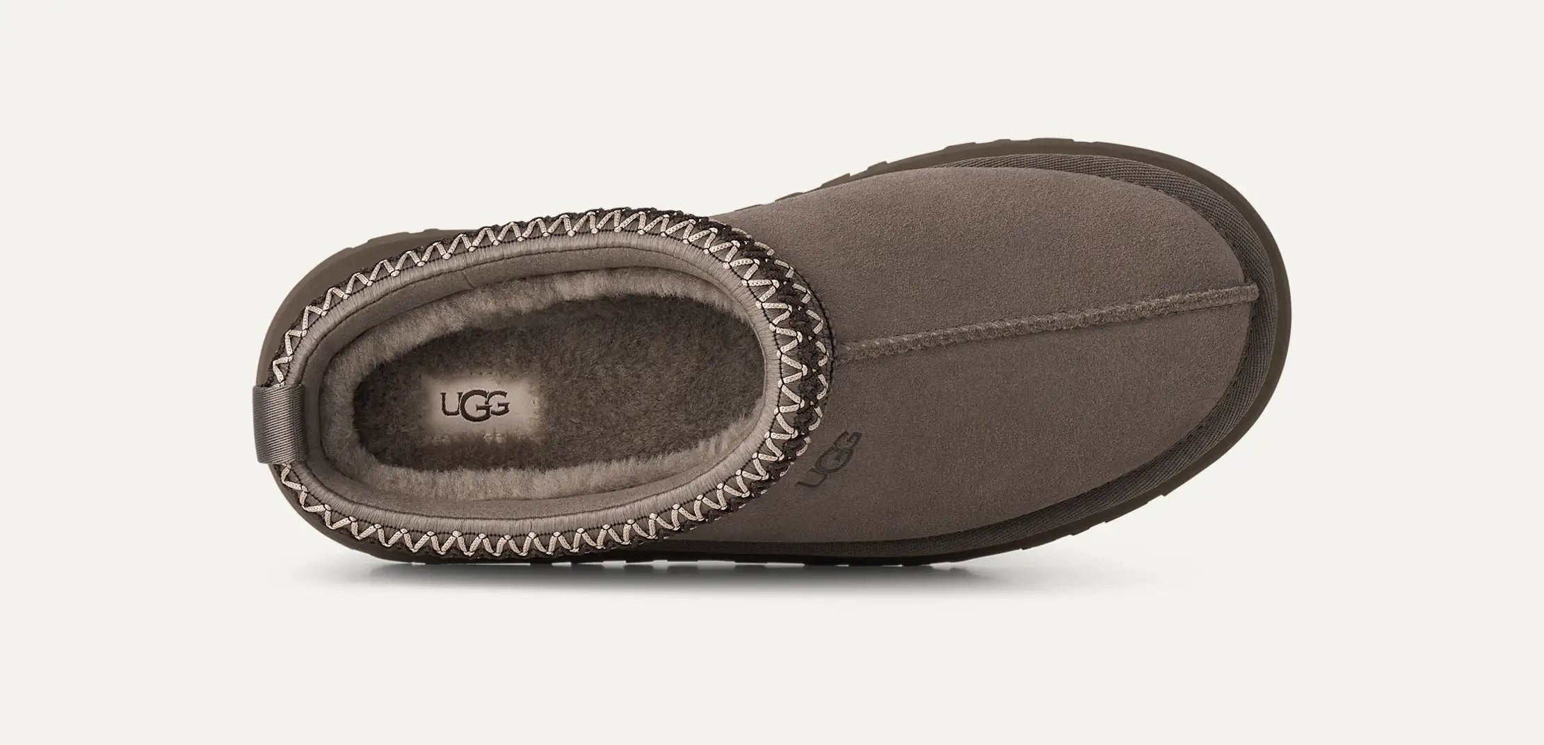 Ciabatte Sabot Donna UGG Tazz II Mustard Seed in Camoscio – Slipper Platform 4,4 cm foderate in Montone