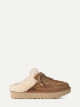 Ciabatte Sabot Donna UGG Lowmel Mule Chestnut in Camoscio – Sabot Chunky Slip-On con Fodera UGGplush e Montone