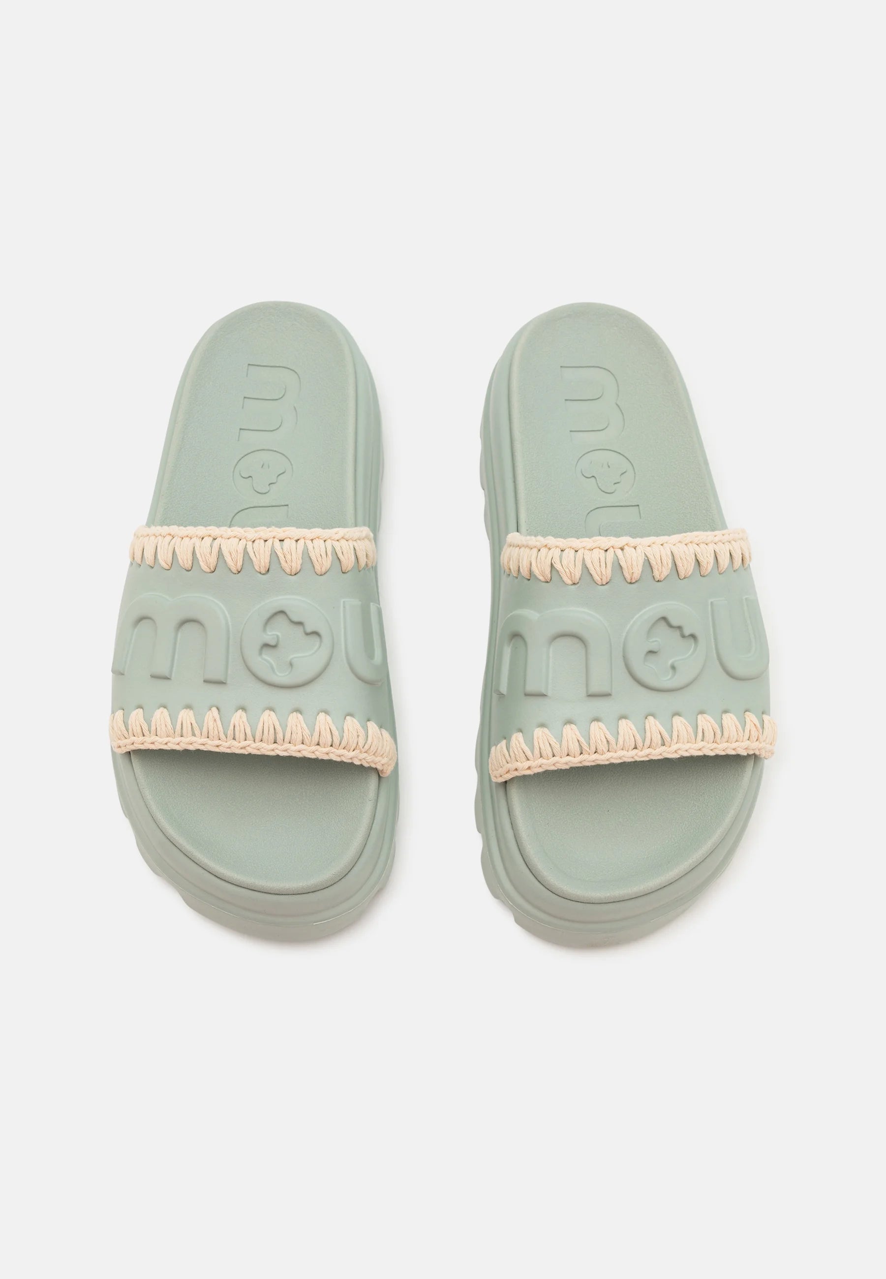 Ciabatta One piecie slide in PVC verde Mou