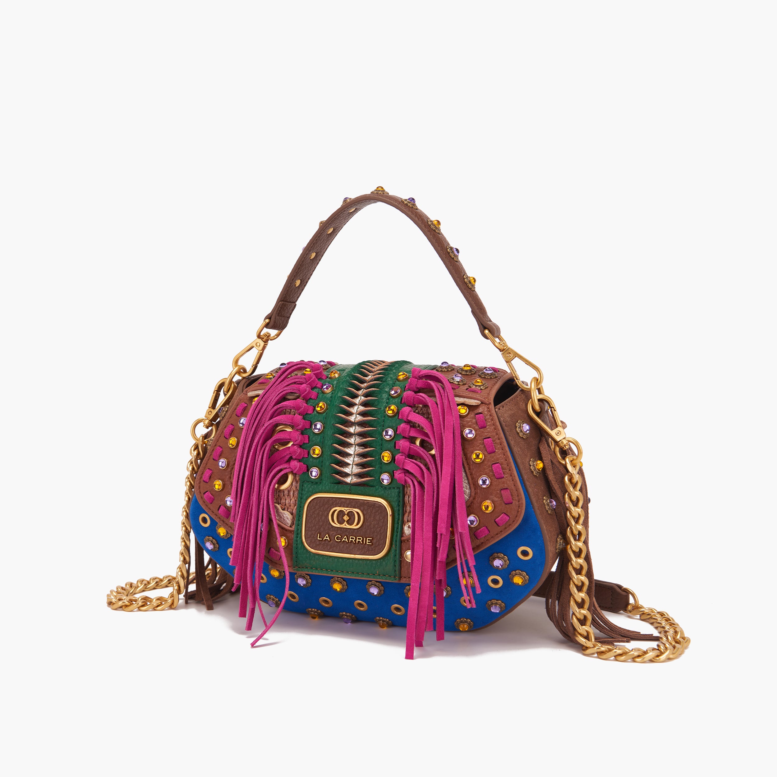 Borsa a Mano La Carrie Ficus Intrecciata Multi Color Estiva