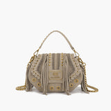 Borsa a mano taupe Etnic La Carrie