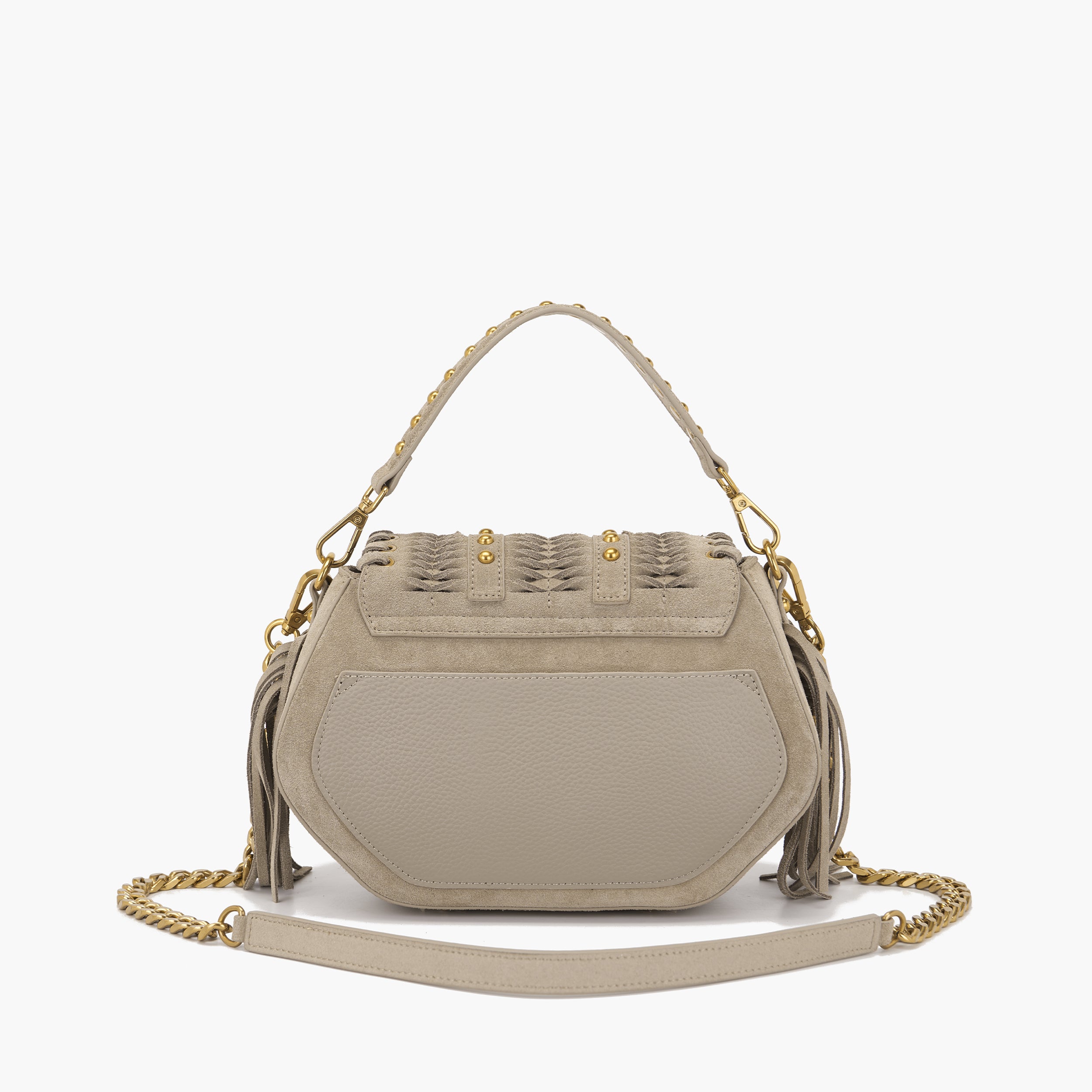 Borsa a mano taupe Etnic La Carrie