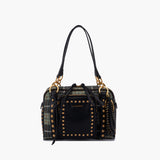 Borsa a spalla tessuto scozzese verde e nero  La Carrie