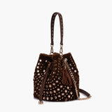 Secchiello Andromeda Fur Bucket marrone – La Carrie | Eco-Fur & Borchie