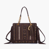 Shopping a spalla Marrone – La Carrie | Borchie, Frange & Zip