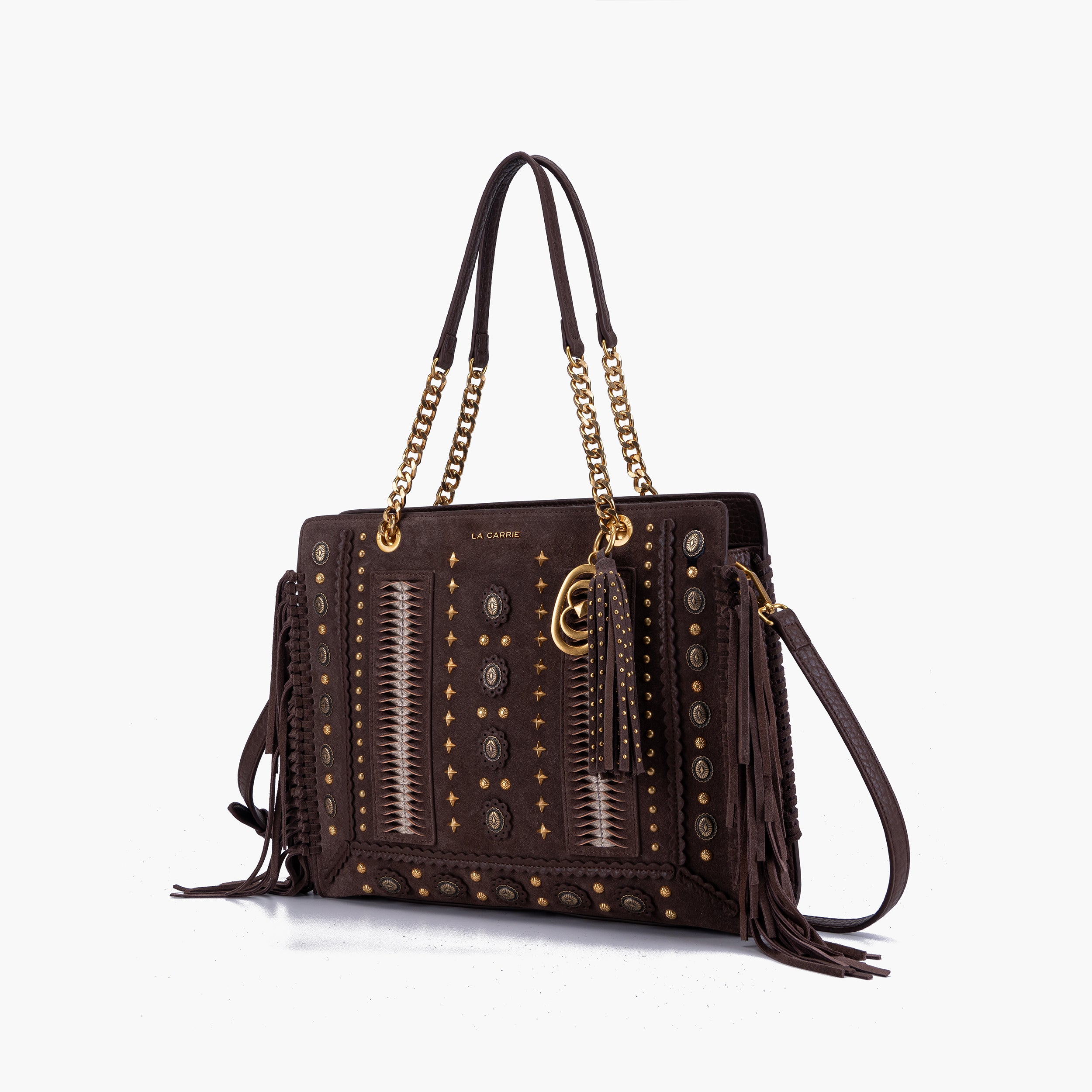 Shopping a spalla Marrone – La Carrie | Borchie, Frange & Zip