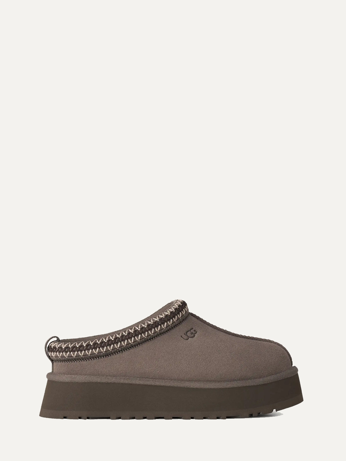 Ciabatte Sabot Donna UGG Tazz II Mustard Seed in Camoscio – Slipper Platform 4,4 cm foderate in Montone