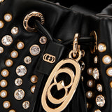 Borsa Secchiello La Carrie Andromeda in Ecopelle – Borsa a Spalla con Borchie e Strass