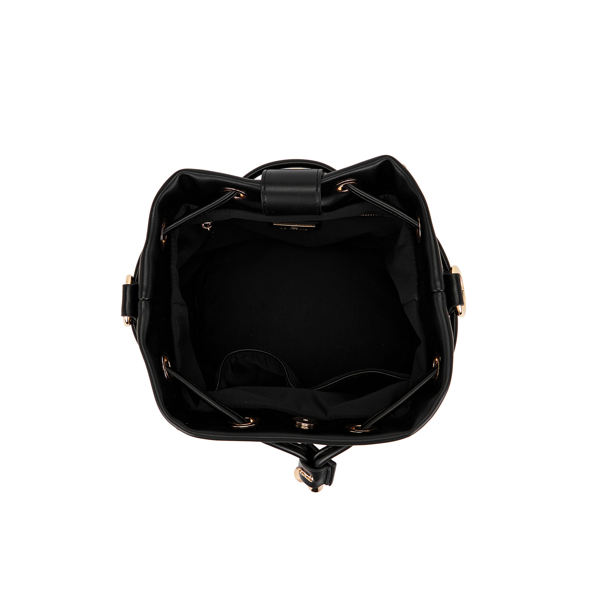 Borsa Secchiello La Carrie Andromeda in Ecopelle – Borsa a Spalla con Borchie e Strass