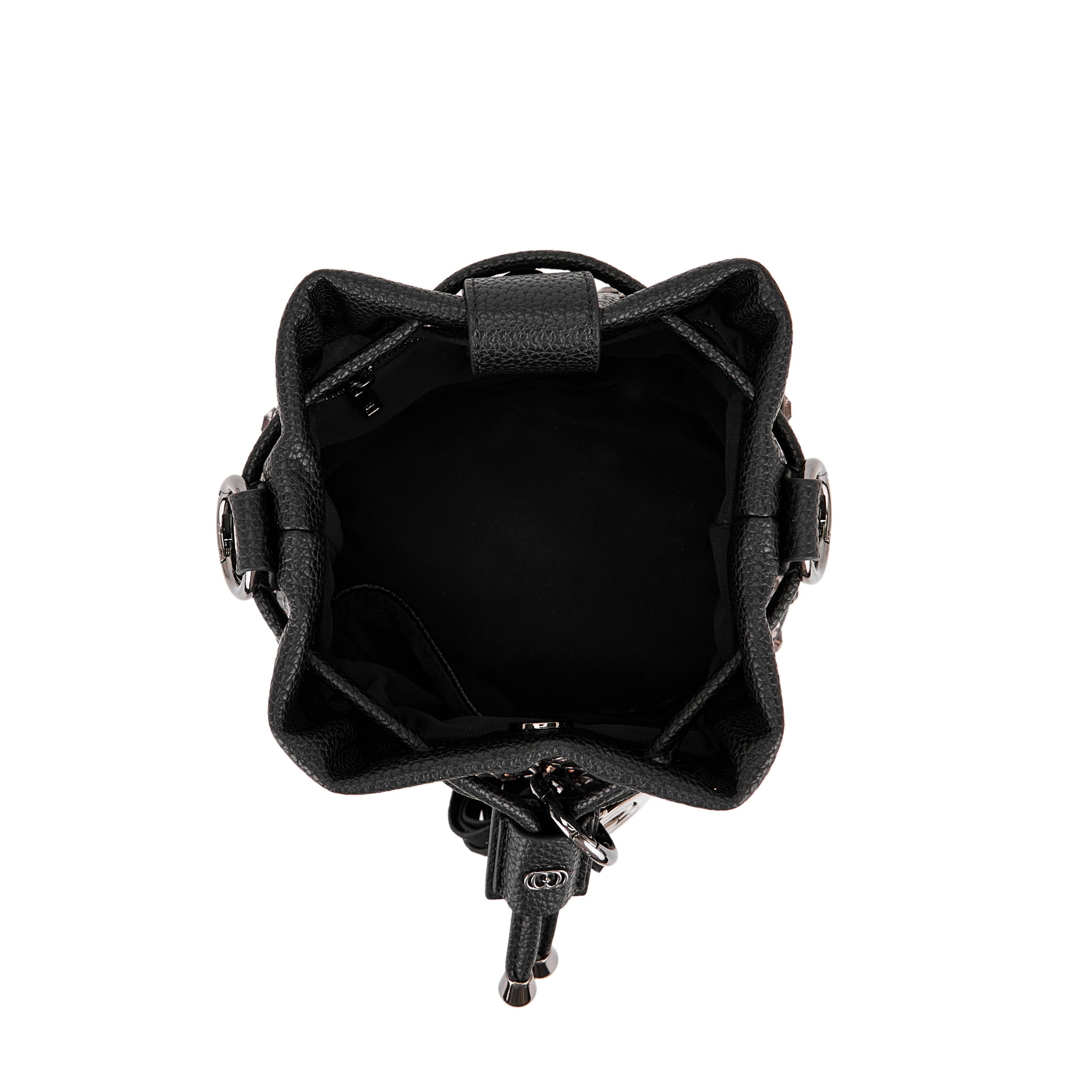 Borsa Secchiello La Carrie Andromeda in Ecopelle TPU – Borsa a Spalla con Borchie e Strass