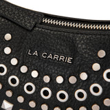 Borsa a Spalla La Carrie Solid in Ecopelle Nera con Borchie – Borsa Mezzaluna Rock
