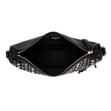 Borsa a Spalla La Carrie Solid in Ecopelle Nera con Borchie – Borsa Mezzaluna Rock