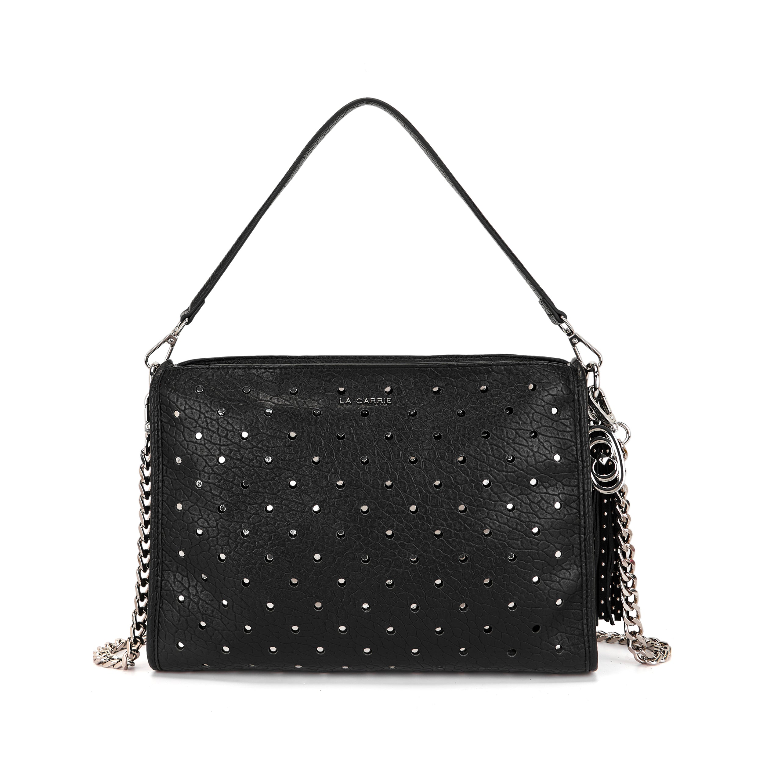 Borsa a Tracolla La Carrie Mod in Ecopelle TPU – Borsa Bandoliera Rock con Borchie e Strass