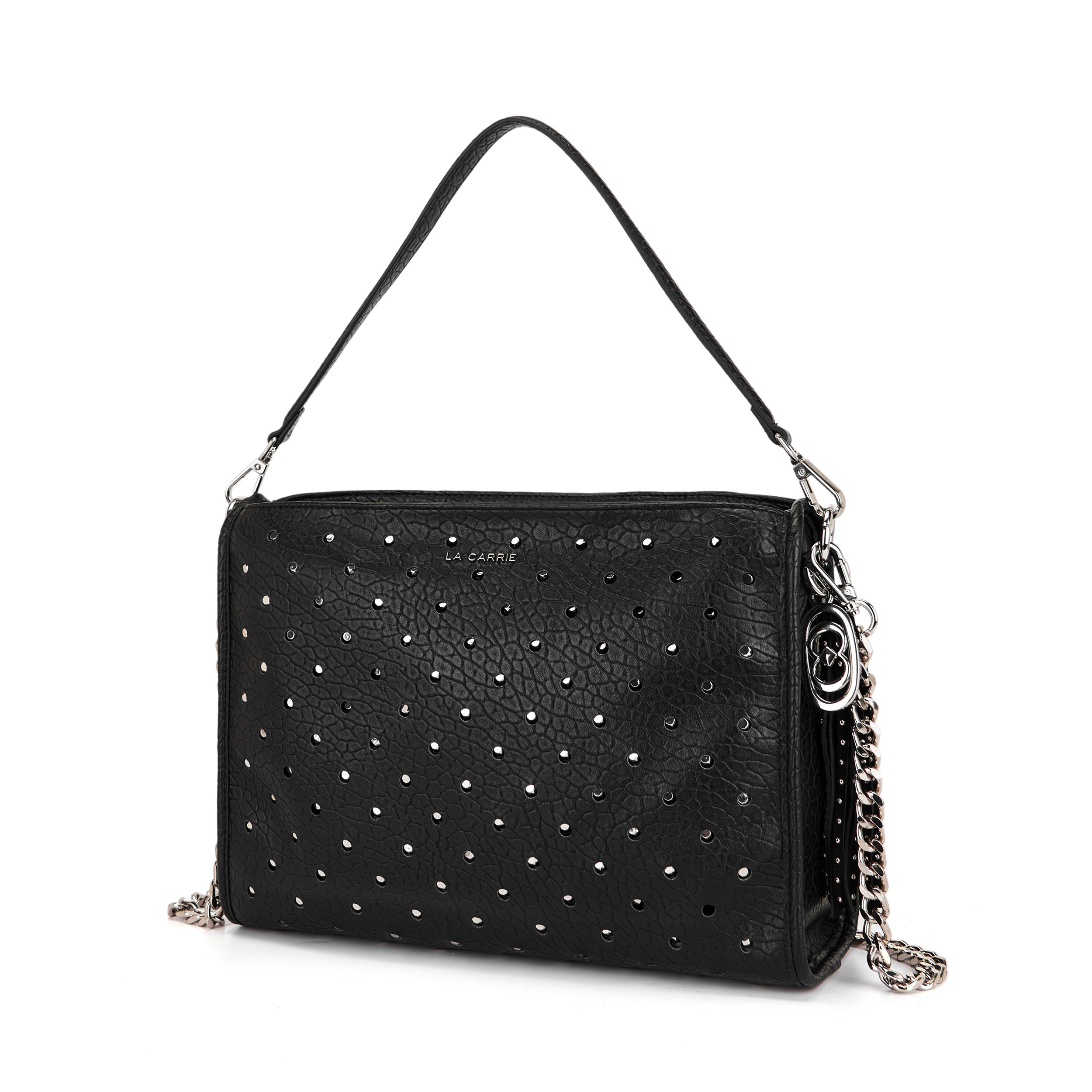 Borsa a Tracolla La Carrie Mod in Ecopelle TPU – Borsa Bandoliera Rock con Borchie e Strass