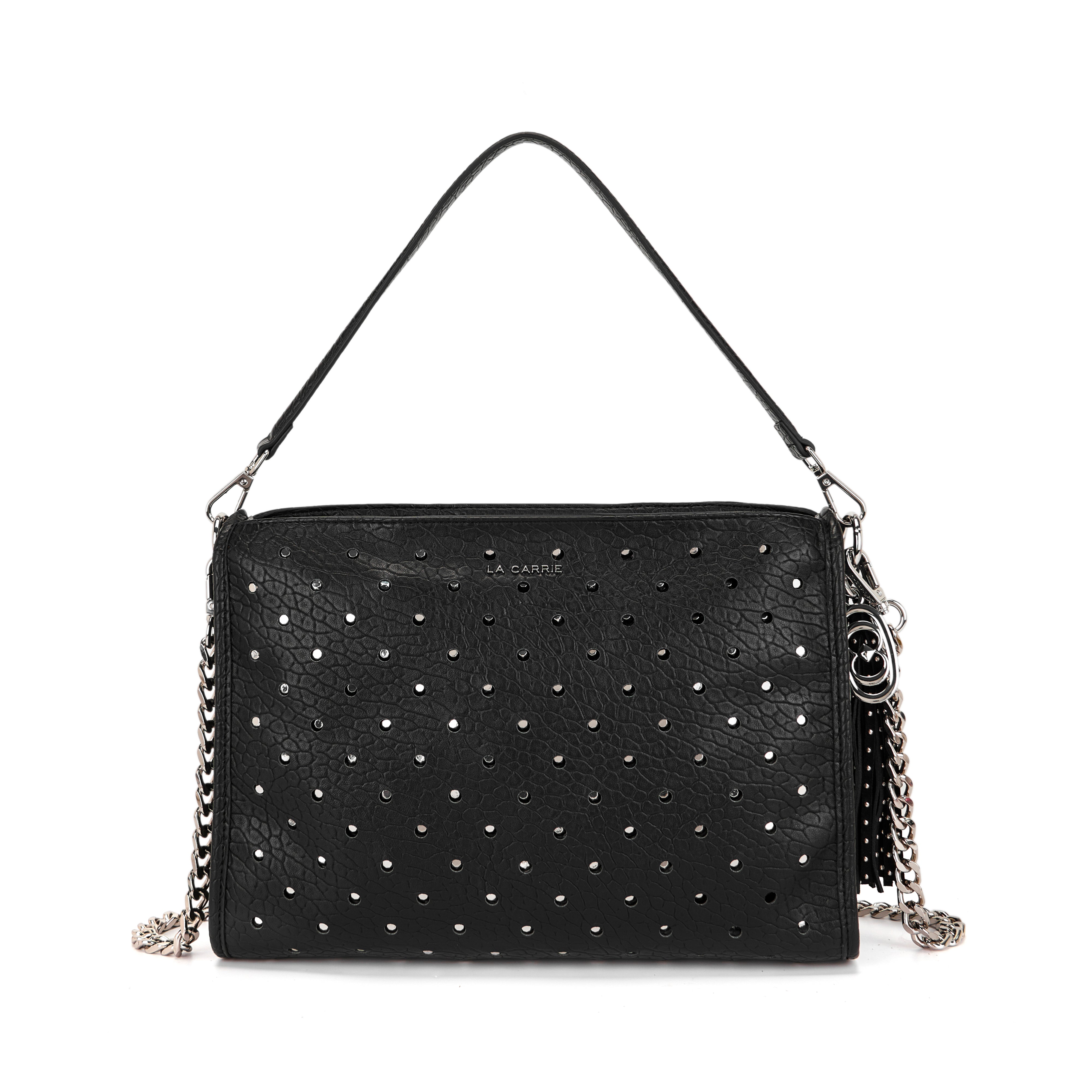 Borsa a Tracolla La Carrie Mod in Ecopelle TPU – Borsa Bandoliera Rock con Borchie e Strass