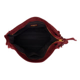 Borsa a Spalla La Carrie Downtown in Camoscio Bordeaux con Borchie – Borsa Rettangolare con Tracolla a Catena