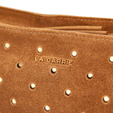 Borsa a Spalla La Carrie Downtown in Camoscio con Borchie – Borsa Rettangolare con Tracolla a Catena