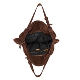Borsa Shopping La Carrie Metropolis in Camoscio con Trafori e Borchie – Shopper Morbida