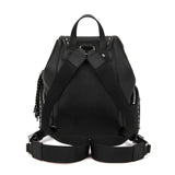 Zaino La Carrie Rock in Pelle Bottalata Nera con Borchie Silver – Zainetto con Coulisse