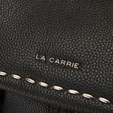 Zaino La Carrie Rock in Pelle Bottalata Nera con Borchie Silver – Zainetto con Coulisse