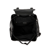 Zaino La Carrie Rock in Pelle Bottalata Nera con Borchie Silver – Zainetto con Coulisse