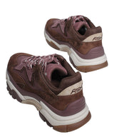 Sneakers Donna ASH Addict 01 in Pelle e camoscio Marrone e Rosa  – Scarpe Platform Suola 50 mm