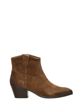 Tronchetti Texani Donna ASH Fame Visone in Camoscio cuoio – Stivaletti con Tacco 4 cm e Zip