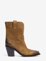 Stivali Texani Donna ASH Jester Chestnut in Camoscio Marrone – Boots Western con Tacco