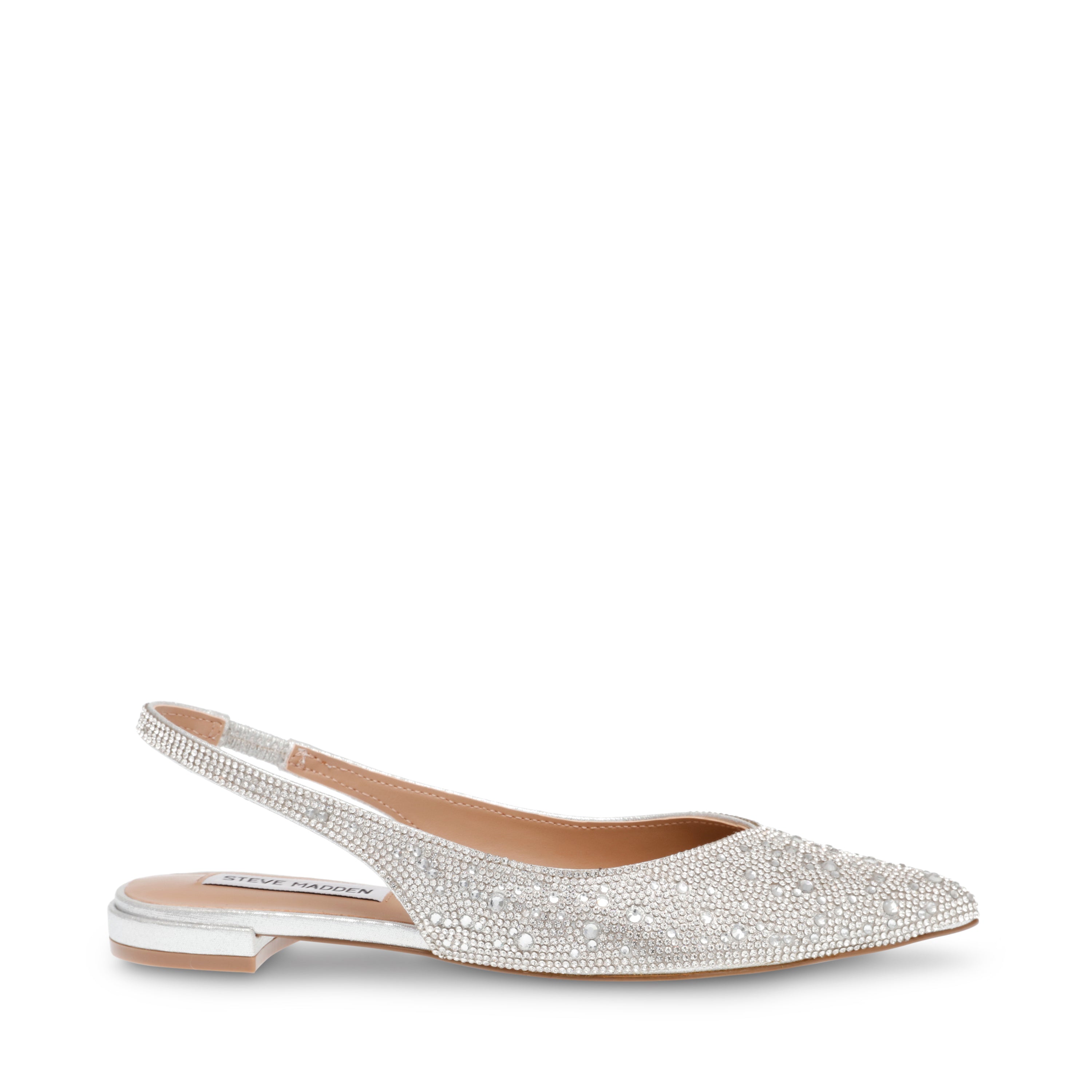 Ballerina Slingback Steve Madden Care-R Argento – Brillantezza Strass e Glamour Contemporaneo