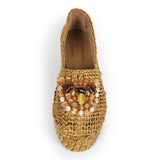 Espadrilles in rafia naturale con accessorio gioiello Fiorina