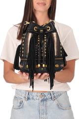 Secchiello nero in pelle martellata con accessori La Carrie (Copia)