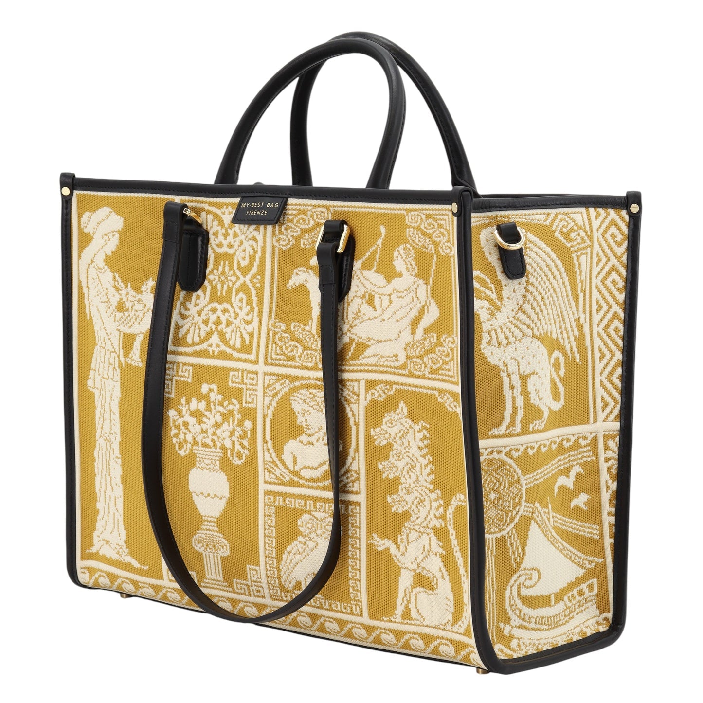 Tote Bag My Best Bag Atena Agorà Big – Tessuto Jacquard e Dettagli in Pelle